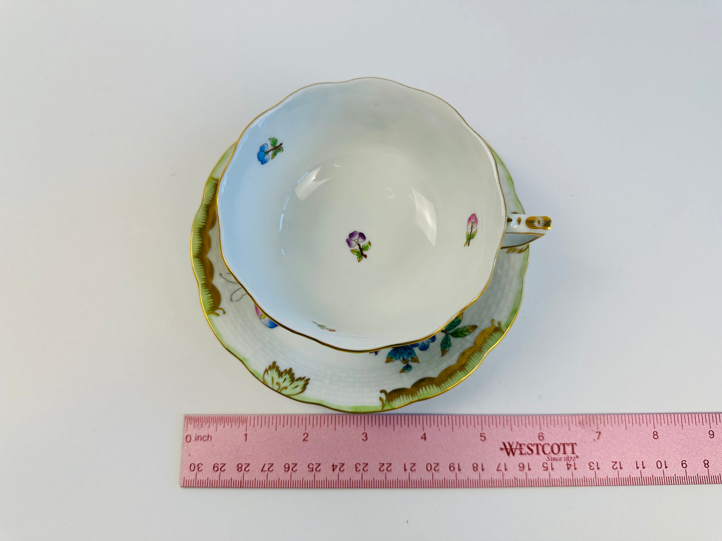Herend Porcelain Handpainted Butterfly Cup & Saucer
