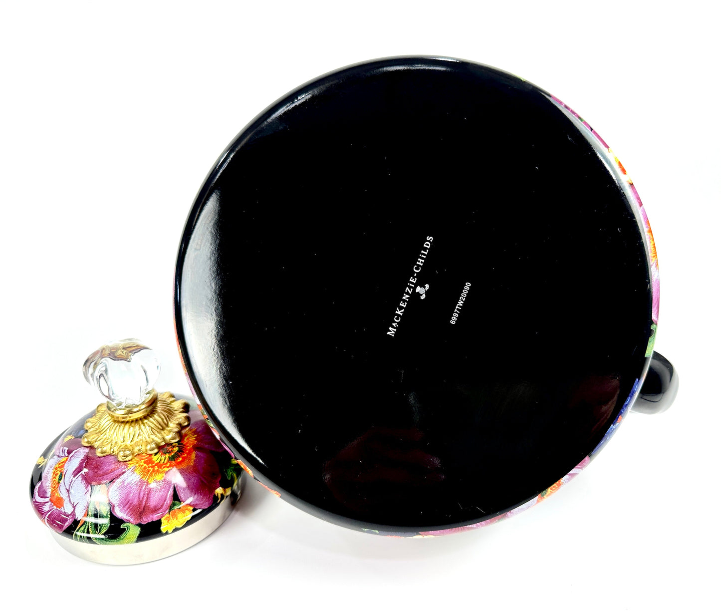 MacKenzie-Childs Flower Market 3 Qt Tea Kettle Black