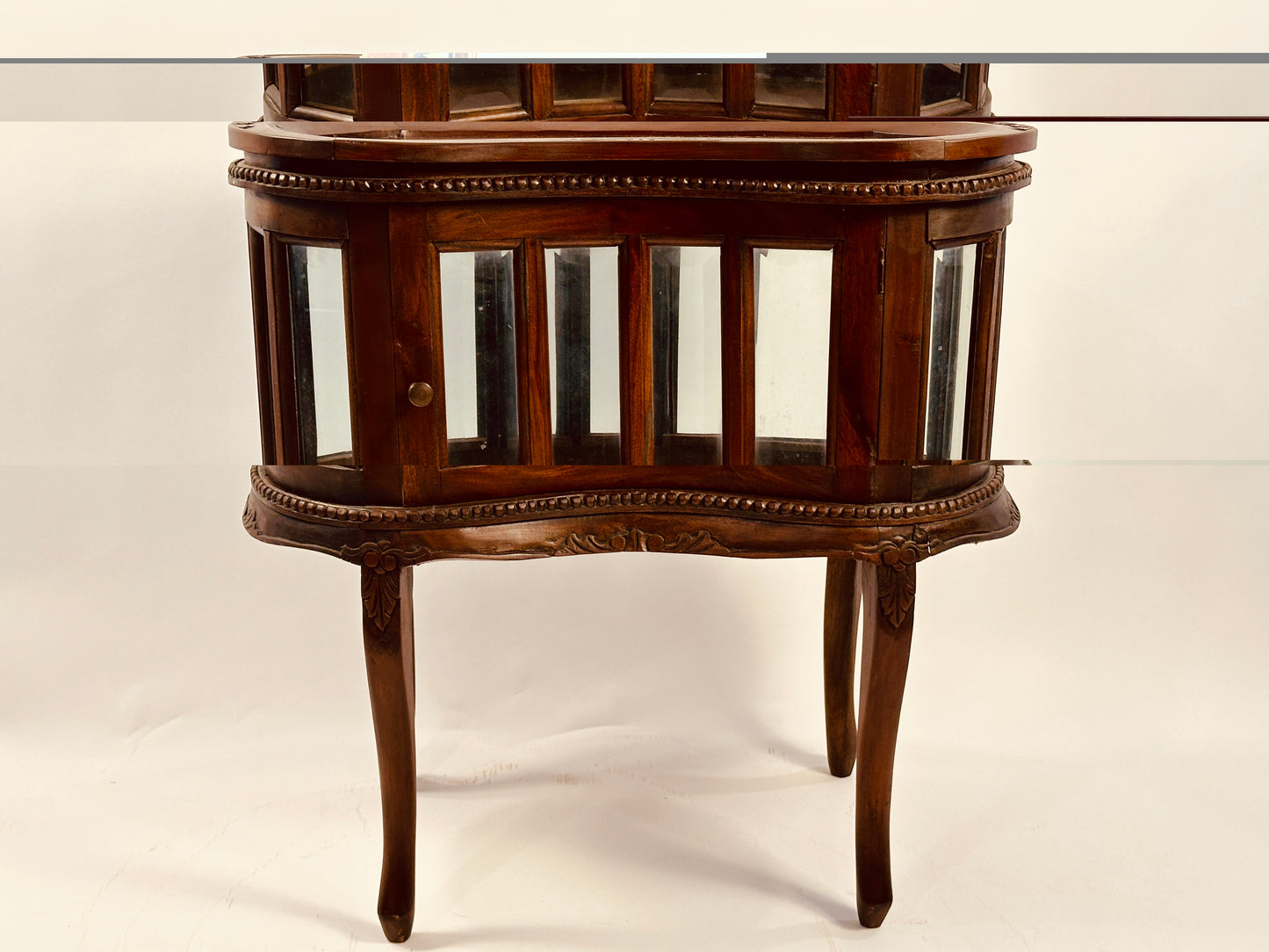 Wood & Glass Chocolate Table with Removable Top Tray