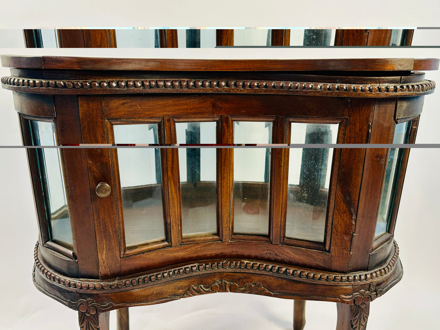 Wood & Glass Chocolate Table with Removable Top Tray